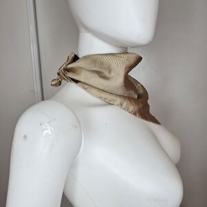Made In Italy Tan 100% Silk Scarf Square